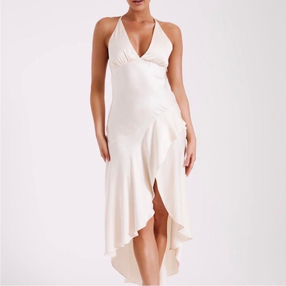 Meshki Casey Satin Midi Dress - Ivory